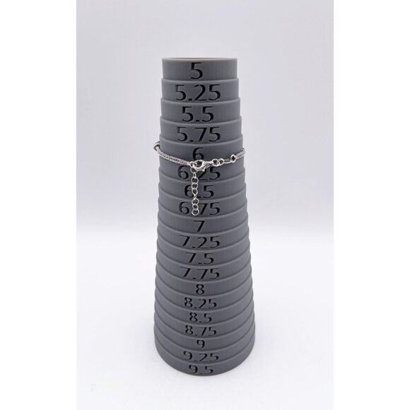 Dyadema Italy Sterling Silver Sideways Cross Bracelet Adjustable Crystal Accent - Picture 5 of 6